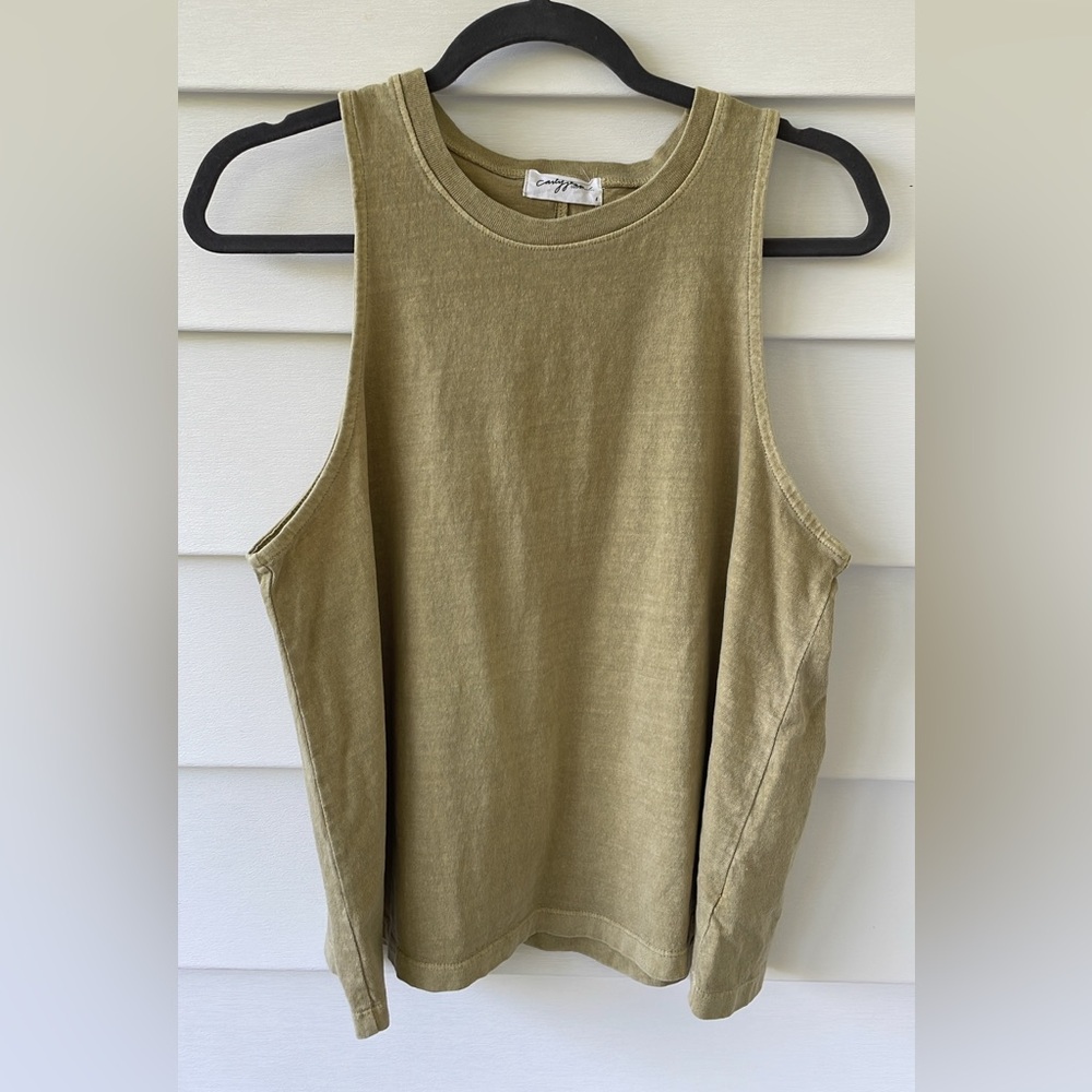 EUC Carly Jean Playa Tank in Moss